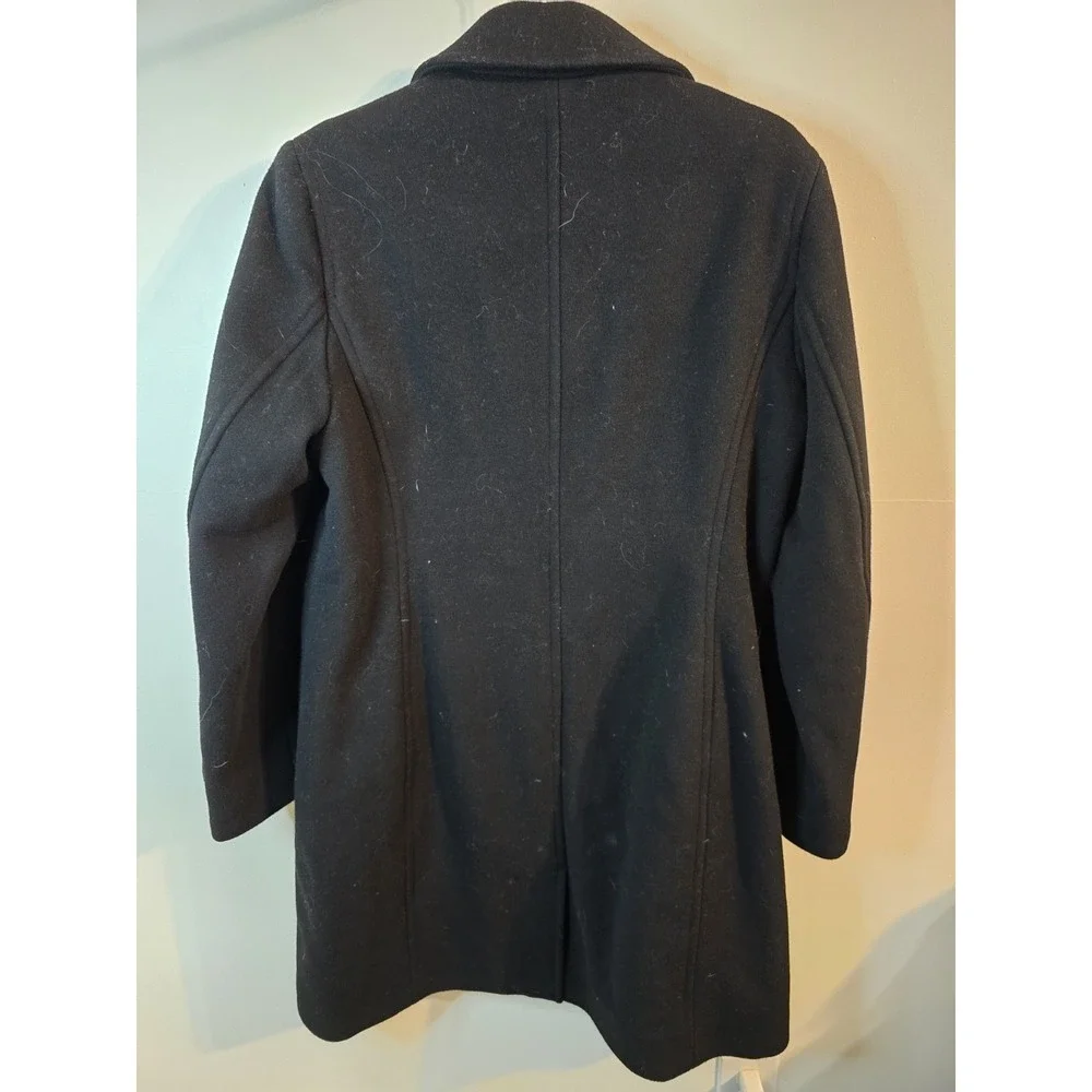 Vintage L.L. Bean 100% Lambswool Women's Black Coat Jacket‎ Size 12.